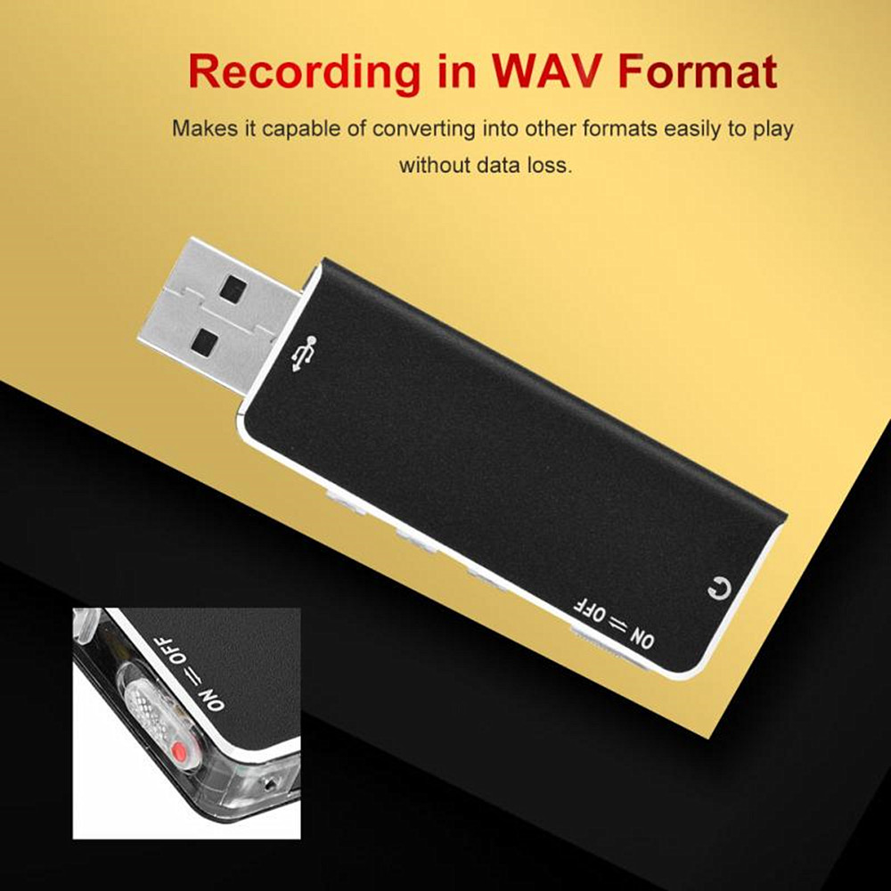 Mini Usb Recorder 13 Hours Alone Digital Voice Recorder- Black 1+8GB