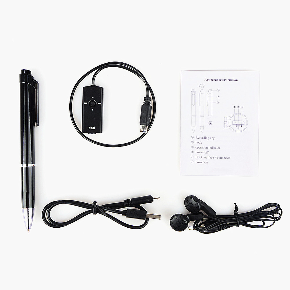 Digital Voice Recorder Pen Portable Digital Audio Recorder Pen- Black 1+8GB