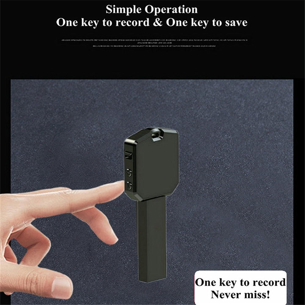 Mini Key Meeting recorder MP3 Player Hd Noise Reduction- Black 1+8GB