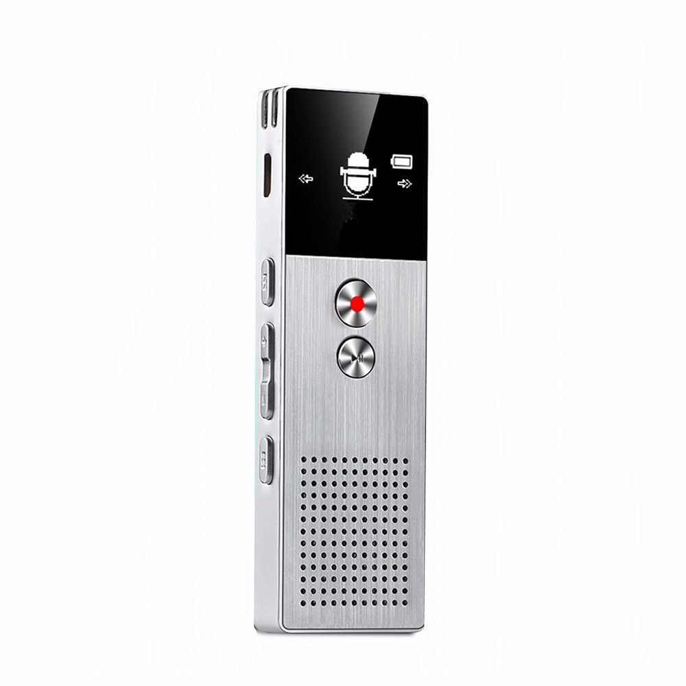 8 GB Mini Flash Digital Voice Recorder MP3 Music Player The Tape Recorder- Silver 1+8GB