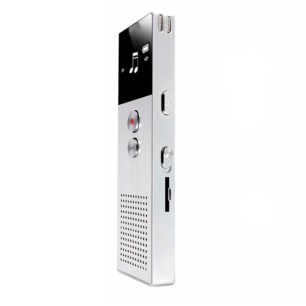 8 GB Mini Flash Digital Voice Recorder MP3 Music Player The Tape Recorder- Silver 1+8GB