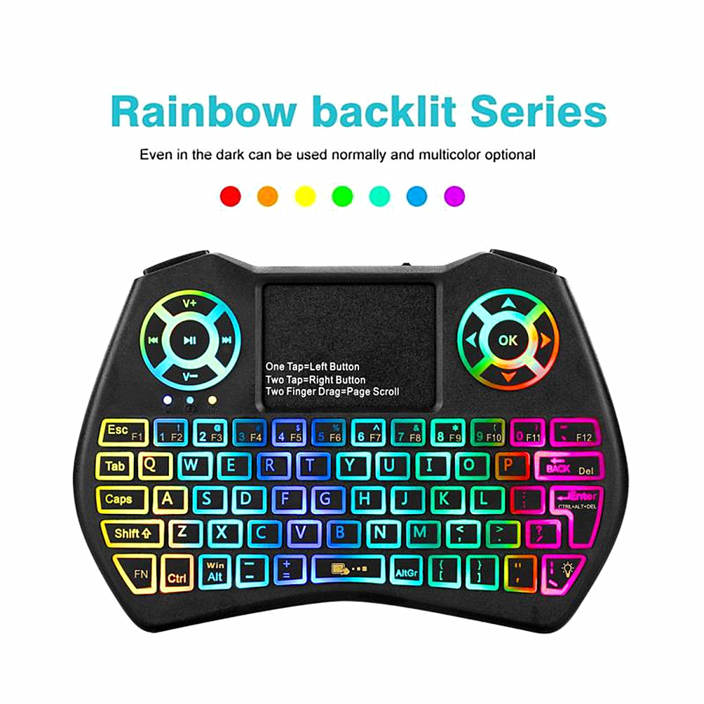 Wireless Keyboard Support Multilingual Flying Squirrels Mini Seven Dazzle Colour - Black