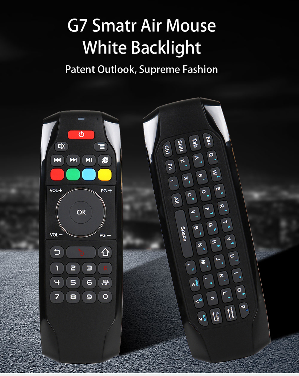 G7 Wireless Fly Mouse Keyboard Remote Control Integration- Black