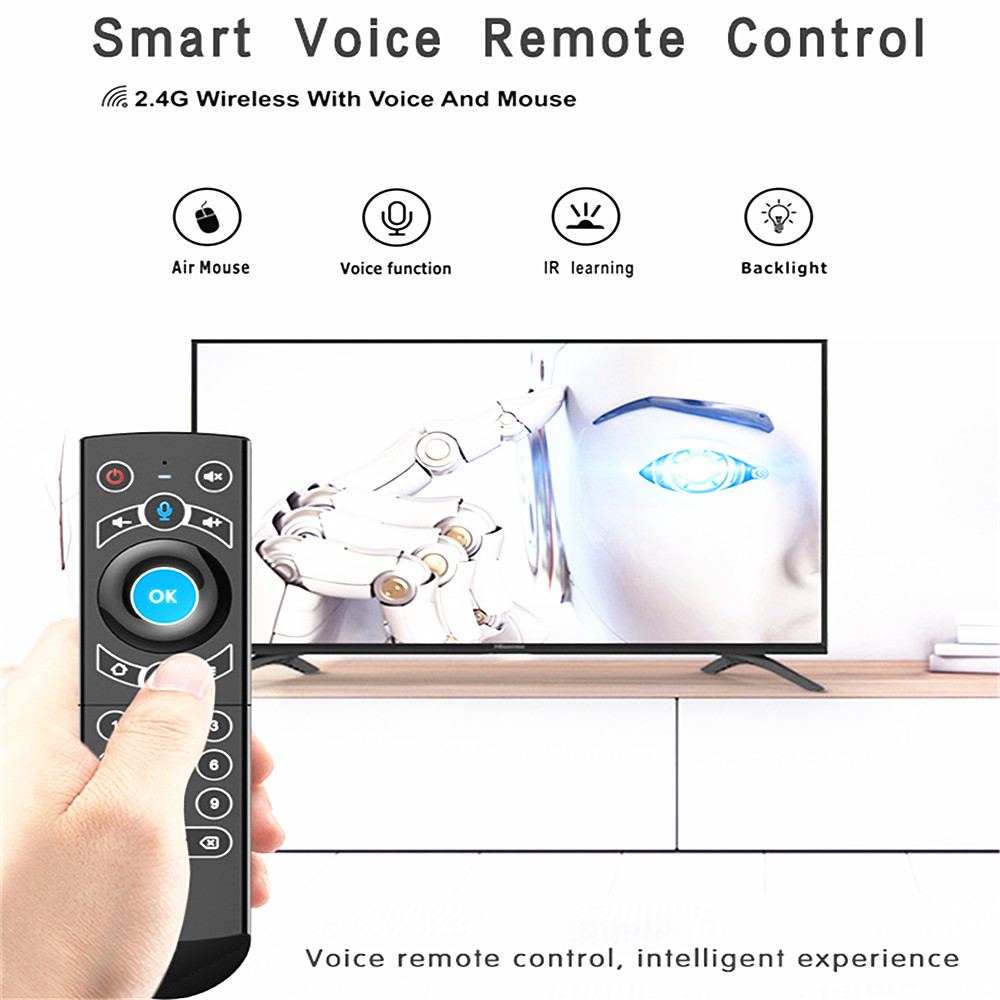 2.4 G Air Flying Squirrels Remote Control Mouse Six Axis Gyroscope Google Voice - Black