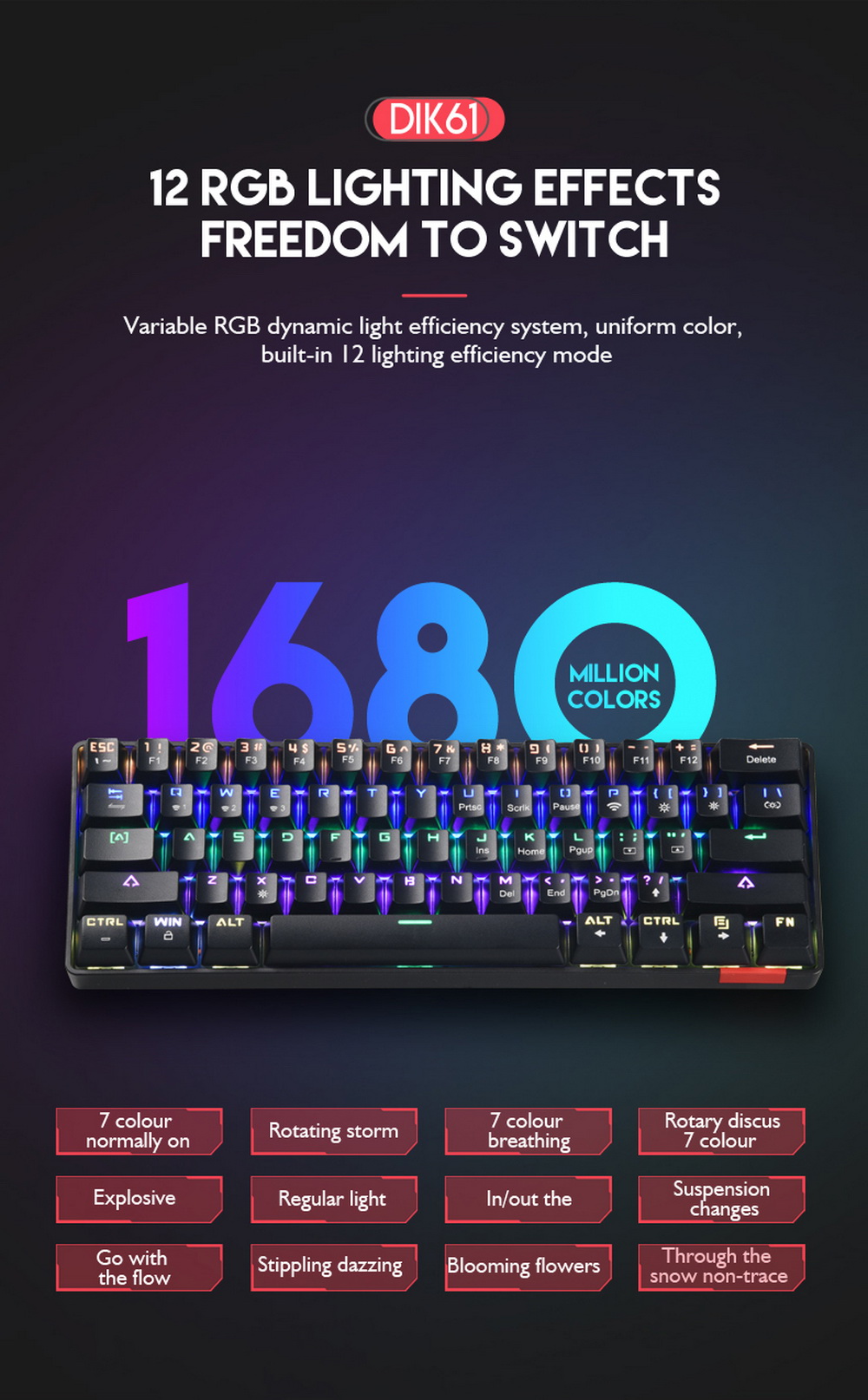 DIK61 Mechanical Keyboard - Black