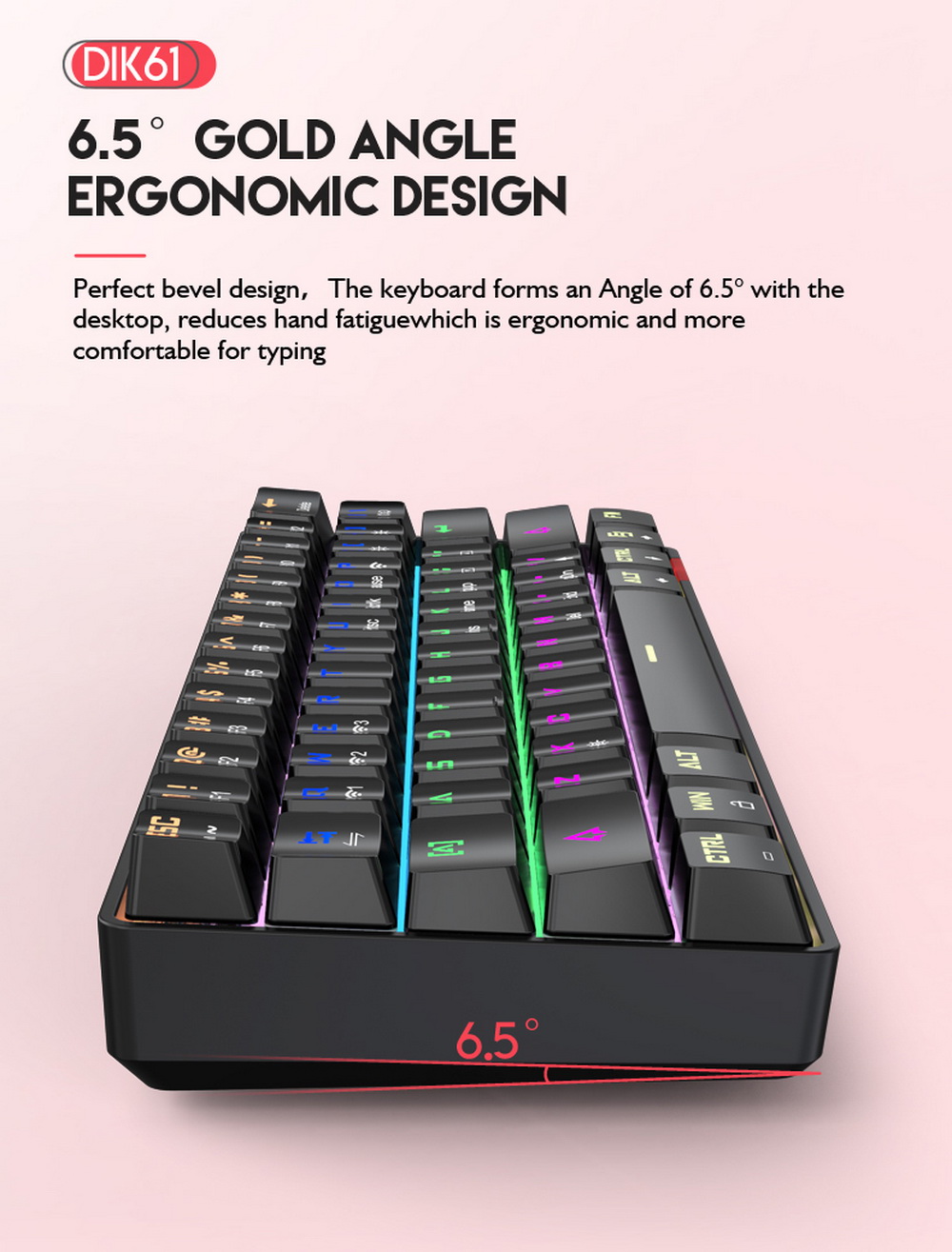 DIK61 Mechanical Keyboard - Black