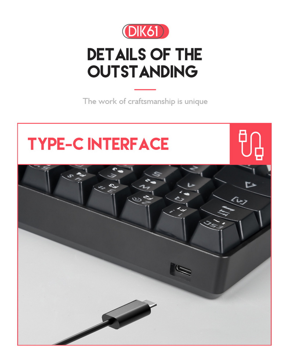 DIK61 Mechanical Keyboard - Black