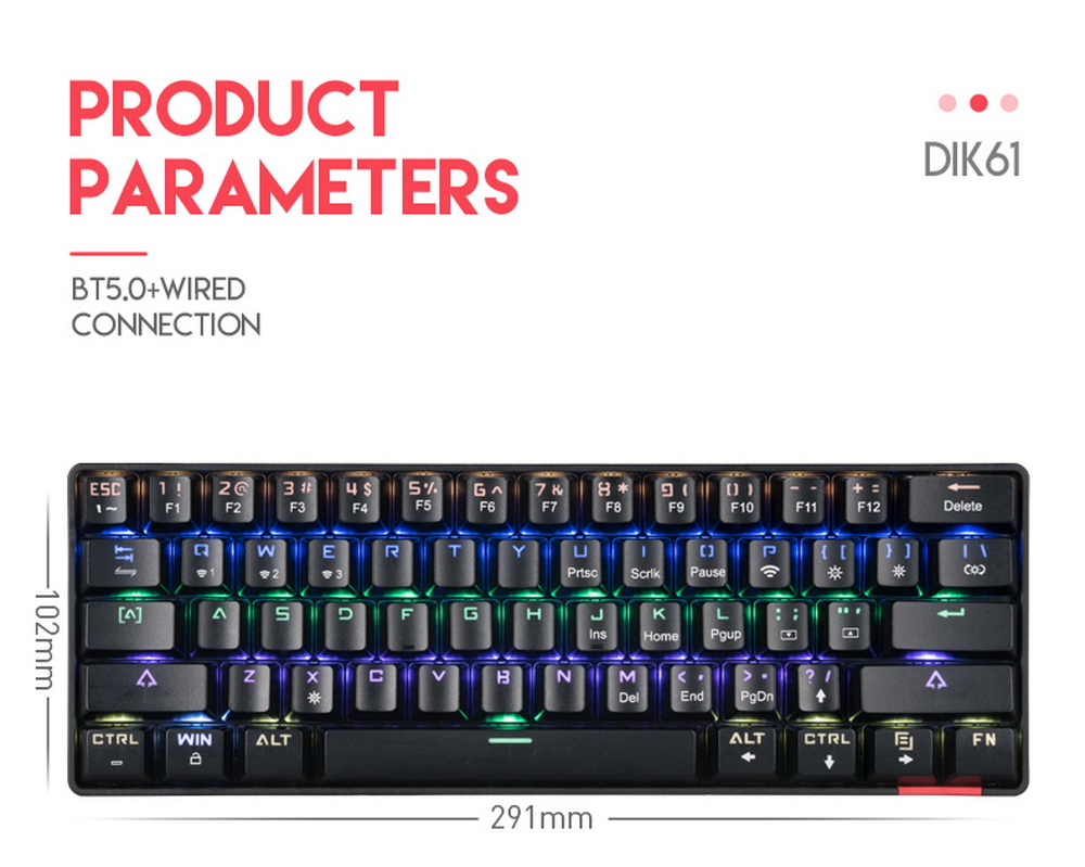 DIK61 Mechanical Keyboard - Black