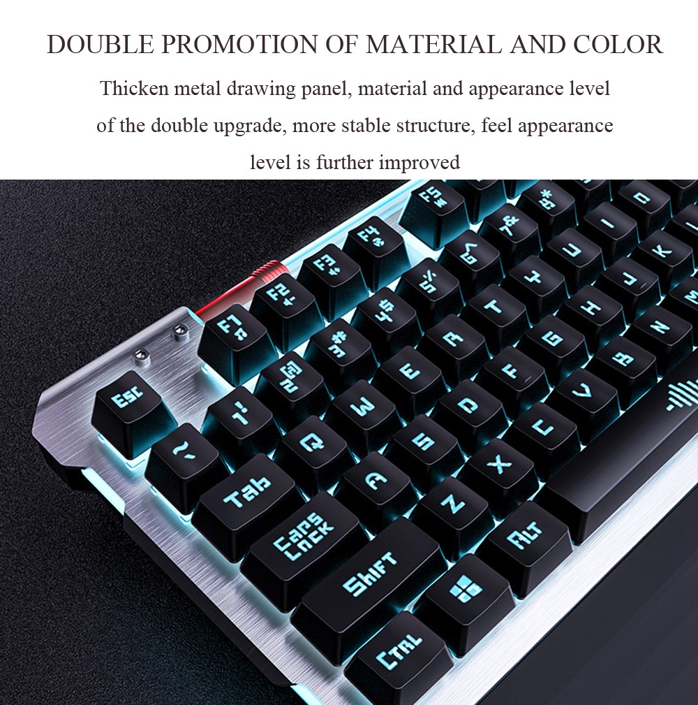 001-K50 Water-tubing Luminescence Cable Real Machinery Game Keyboard - Black Keyboard