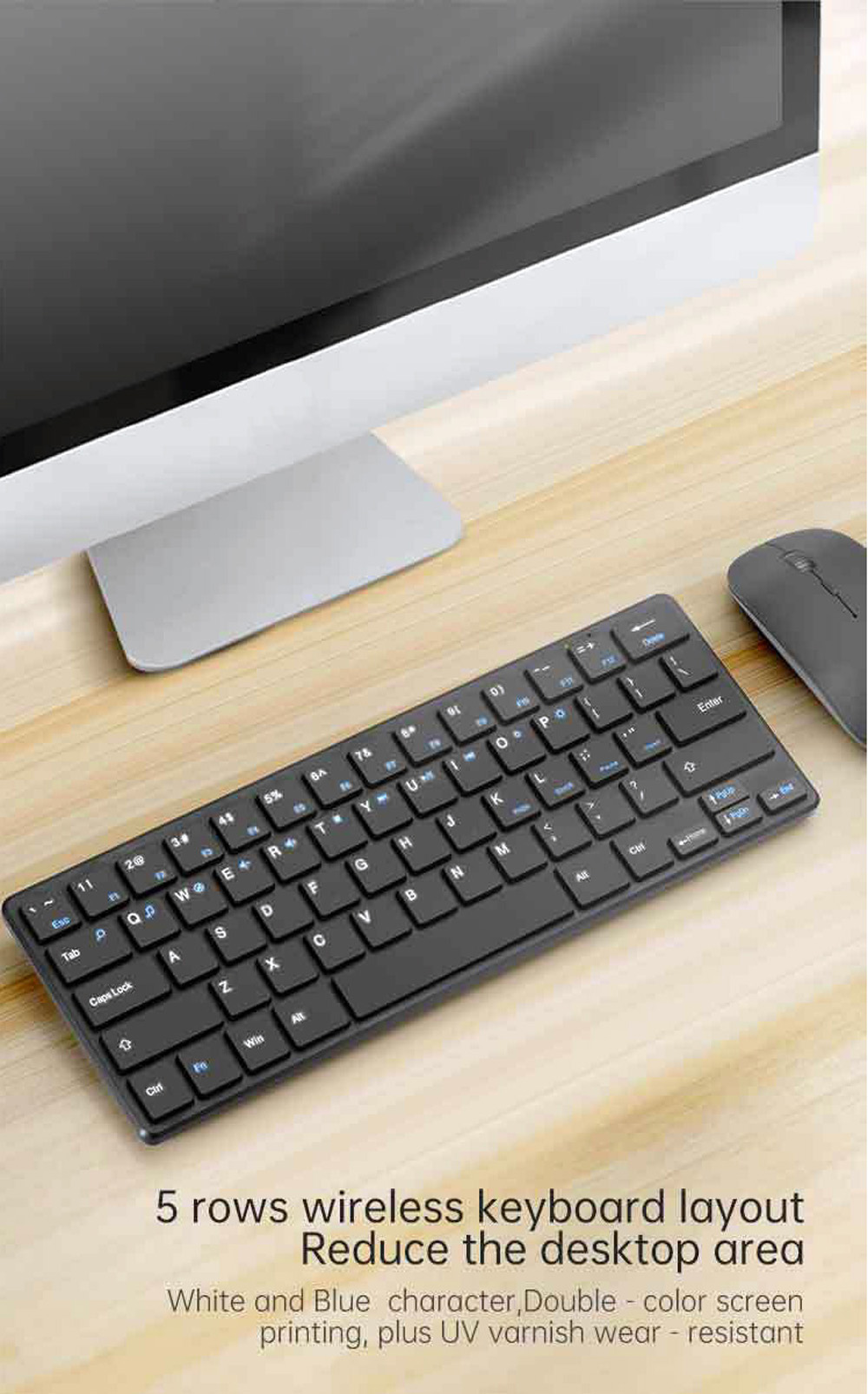 Wireless Keyboard and Mouse Set - Black