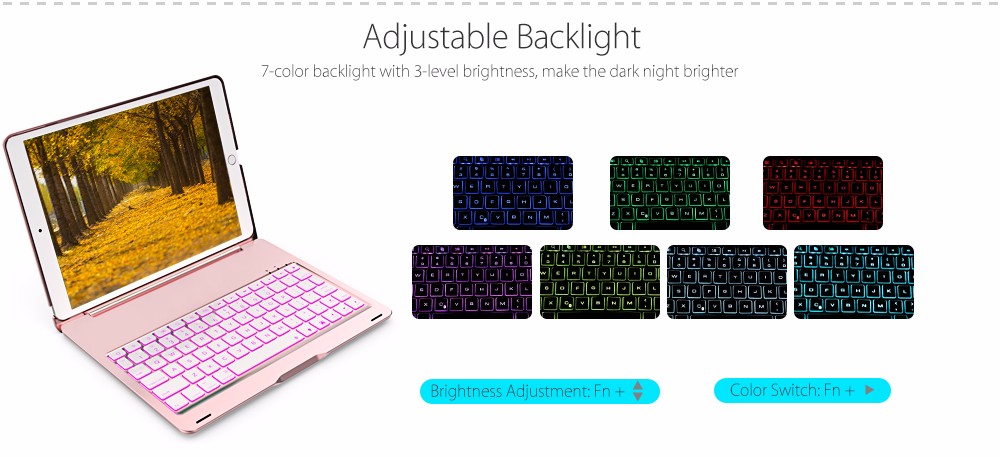 Tablet Holder with Colorful Backlight- Rose Gold